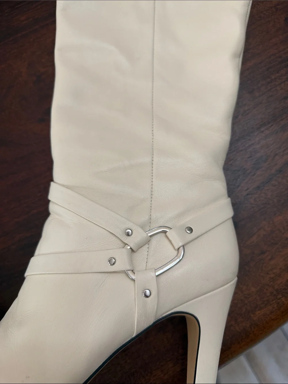 Vince Camuto Cream Over-the-Knee Pointed-Toe Boots